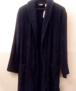 Men's LL Bean Navy Blue Heavy Terry Robe Large